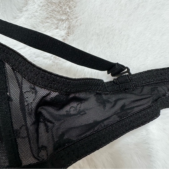 NWT PLAYBOY Vintage Push Up Black Logo Bra - Picture 6 of 7